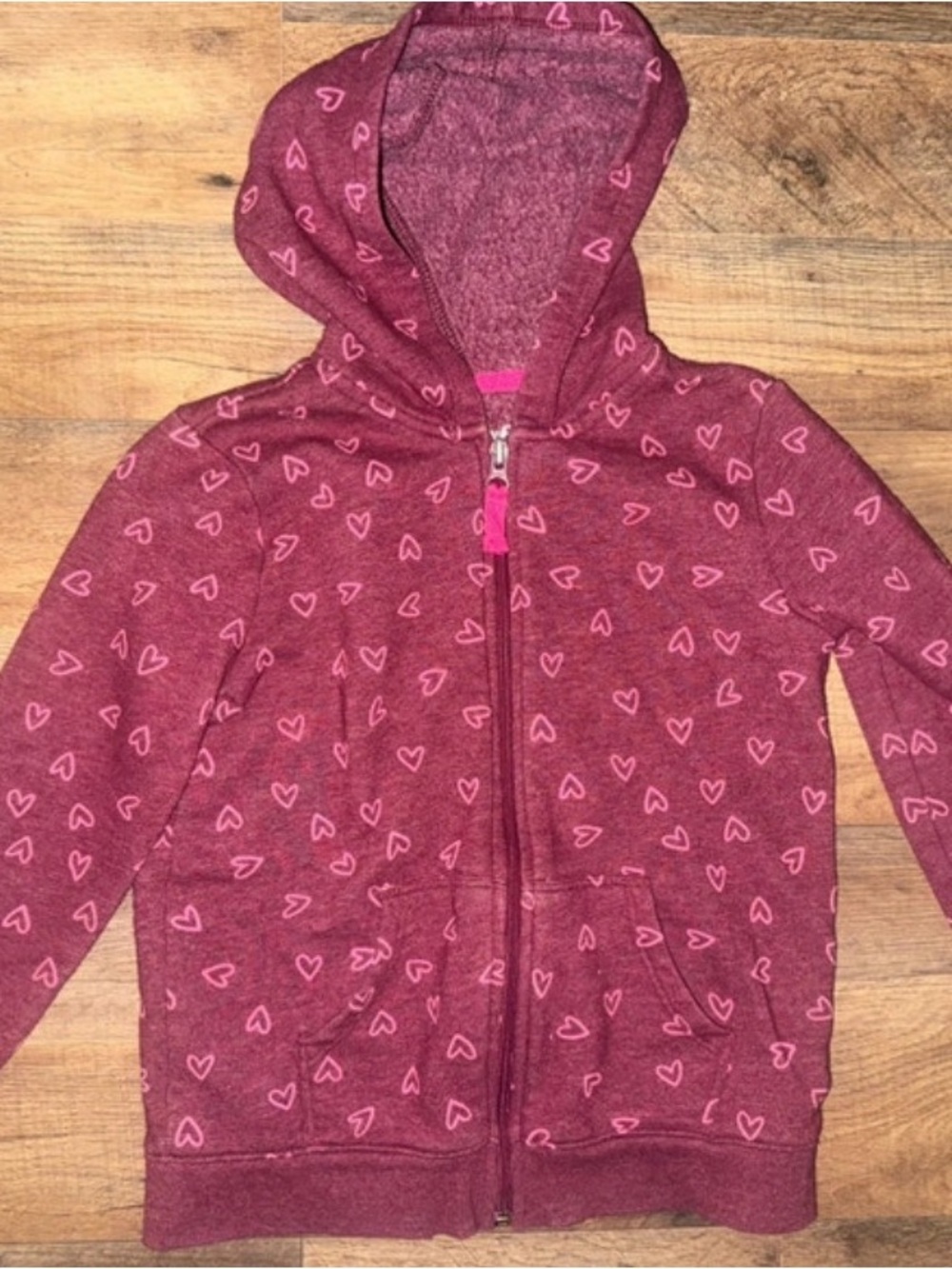 Girls' Pink Heart Zip-Up Hoodie - Cat & Jack